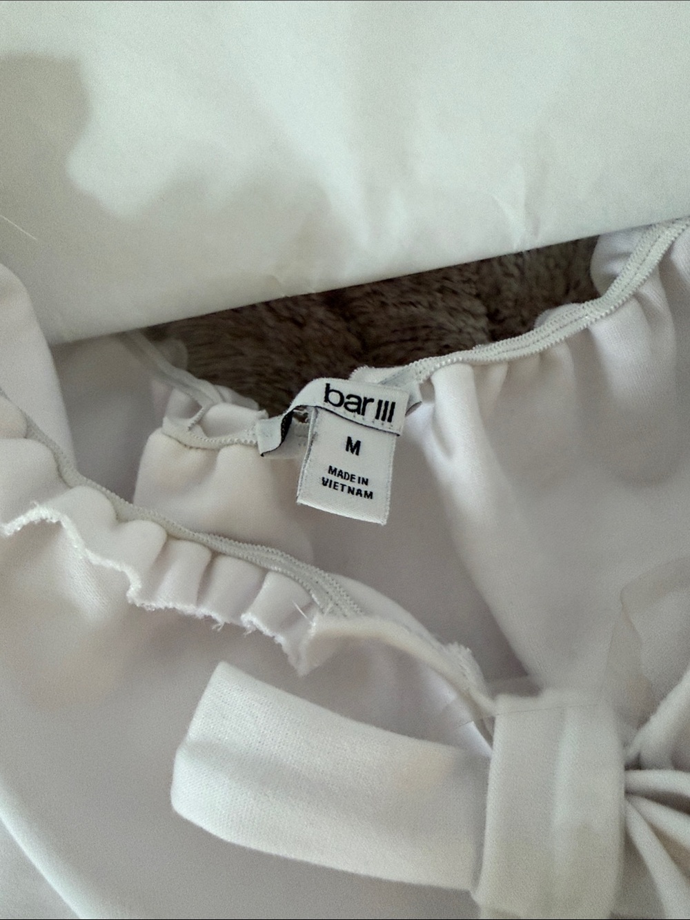 White Ruffle-Neck Dress - Picture 2 of 4